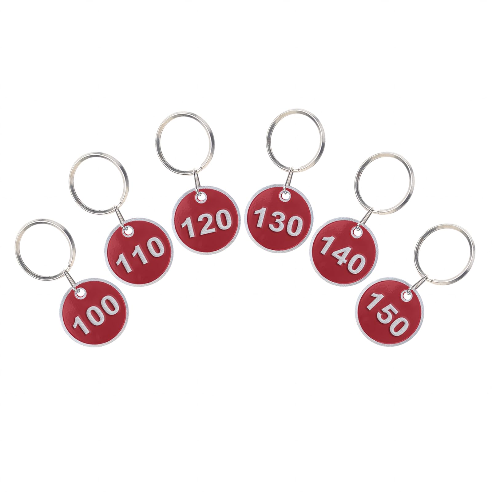 Aspire 200 Pcs Aluminum Numbered Key Tags Round Numbered Key Fobs Red ID Number Tags with Key Ring — image 1