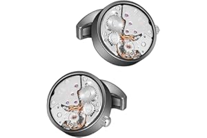 MERIT OCEAN Cufflinks Steampunk Watch Movement Shape Cufflinks for Men Mens Shirt Vintage Gears Watch Cuff Links Business Wedding Gifts with Gift Box