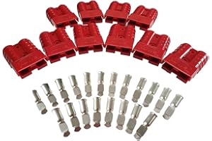 DENT-DE-LION 10Pcs Battery Connector 600V 50A 50Amp Battery Quick Connection Connector Plug for Car Van Modes Motorcycle (Red)