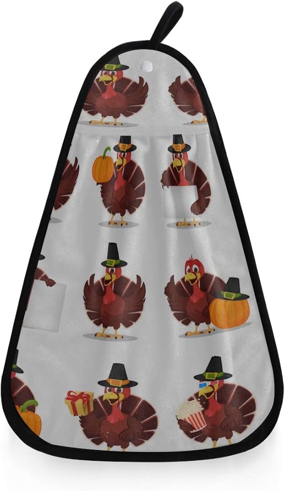 WAWSN Thanksgiving Turkey Bird Wearing Pilgrim Hat Funny