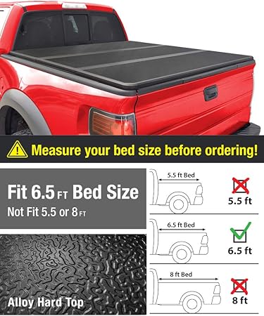 Amazon Com Maxmate Alloy Hardtop Tri Fold Truck Bed Tonneau Cover For 2009 2014 Ford F 150 Styleside 6 5 Bed Automotive