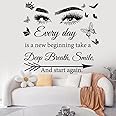 Motivational Wall Decal Quotes Every Day is a New Beginning Vinyl Wall Stickers Positive Word Letter Decals Inspirational Wall Sticker for Bedroom Living Room Bathroom Office Yoga Decor.
