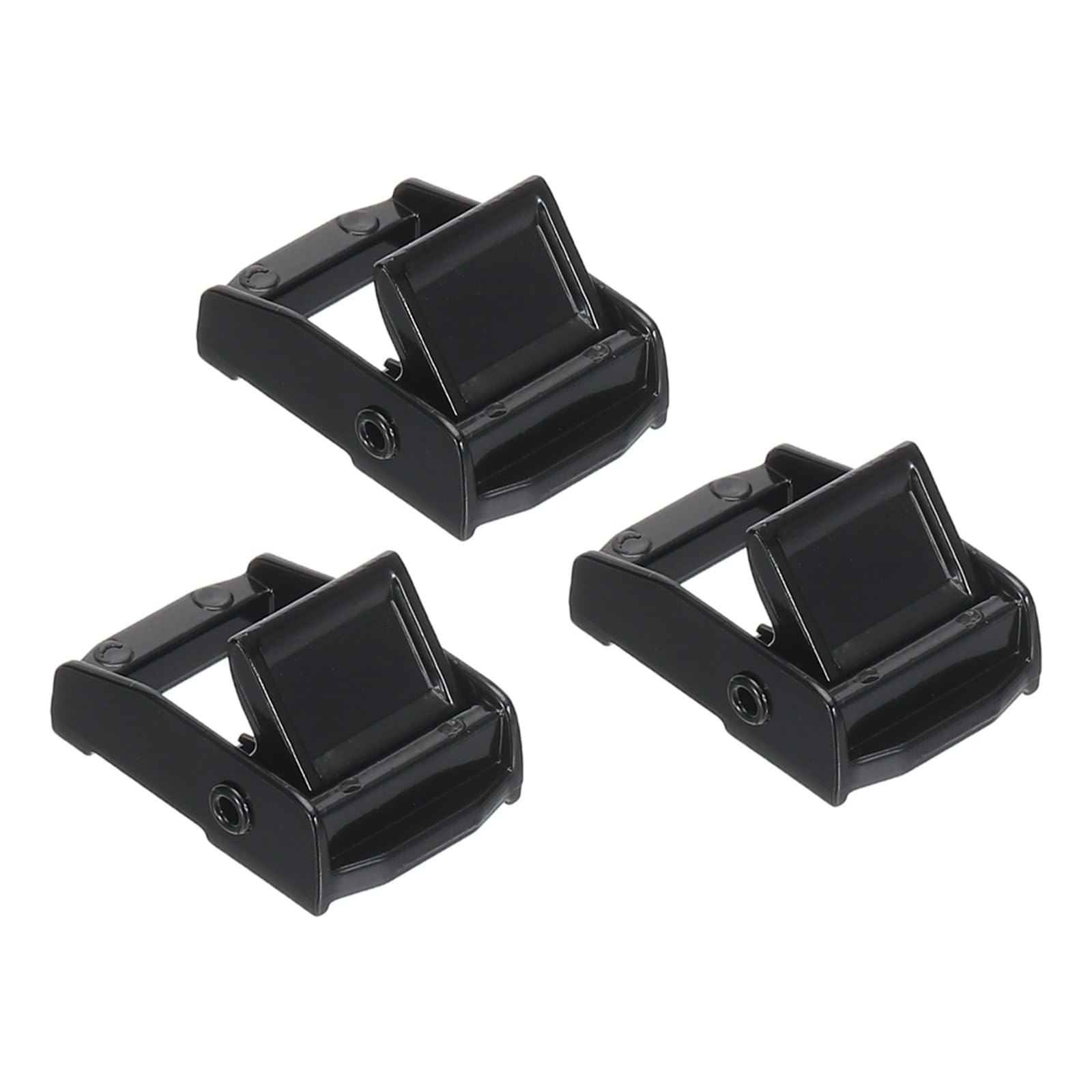 PATIKIL Cam Buckle, 3 Pack Metal Press Lock Fasteners 1.34" for 3/4" 19mm Tie Down Webbing Strap, Black