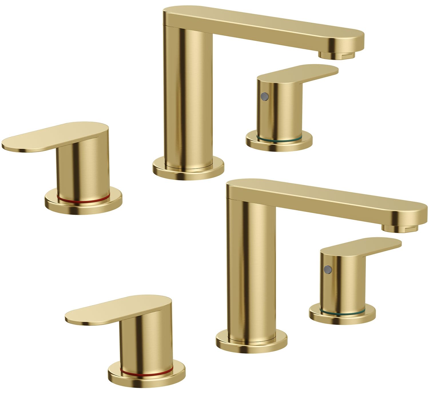 Photo 1 of ****1 Pack ONLY *** Brushed Gold Bathroom Faucet 3 Hole, 8 Inch Widespread Gold Bathroom Faucets with Pop-up Drain and Supply Lines, 360° Swivel Spout 2-Handle Sink Faucet for Bath Vanity