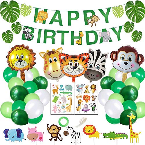Yancan Jungle Safari Theme Birthday Party Supplies, Favors for Kids Boys Birthday Baby Shower Decor, - //medicalbooks.filipinodoctors.org