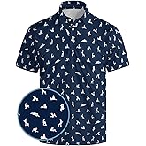 HUURAY Funny Golf Polos for Men Funny Print Short Sleeve Shirts Quick Dry Polo Shirts Hawaiian Shirt Performance Golf Outfits