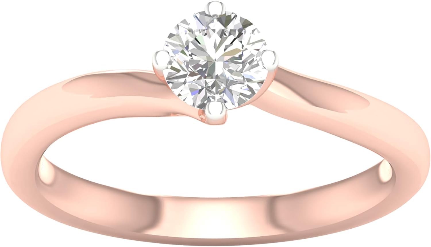 Anello di fidanzamento in oro rosa con diamante solitario certificato IGI (HI, I2) Amazon.it