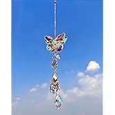 Brezalysia Crystal Butterfly Suncatcher Indoor Hanging for Windows Prism Sunlight Rainbow Maker Sun Catchers Sparkling Decor