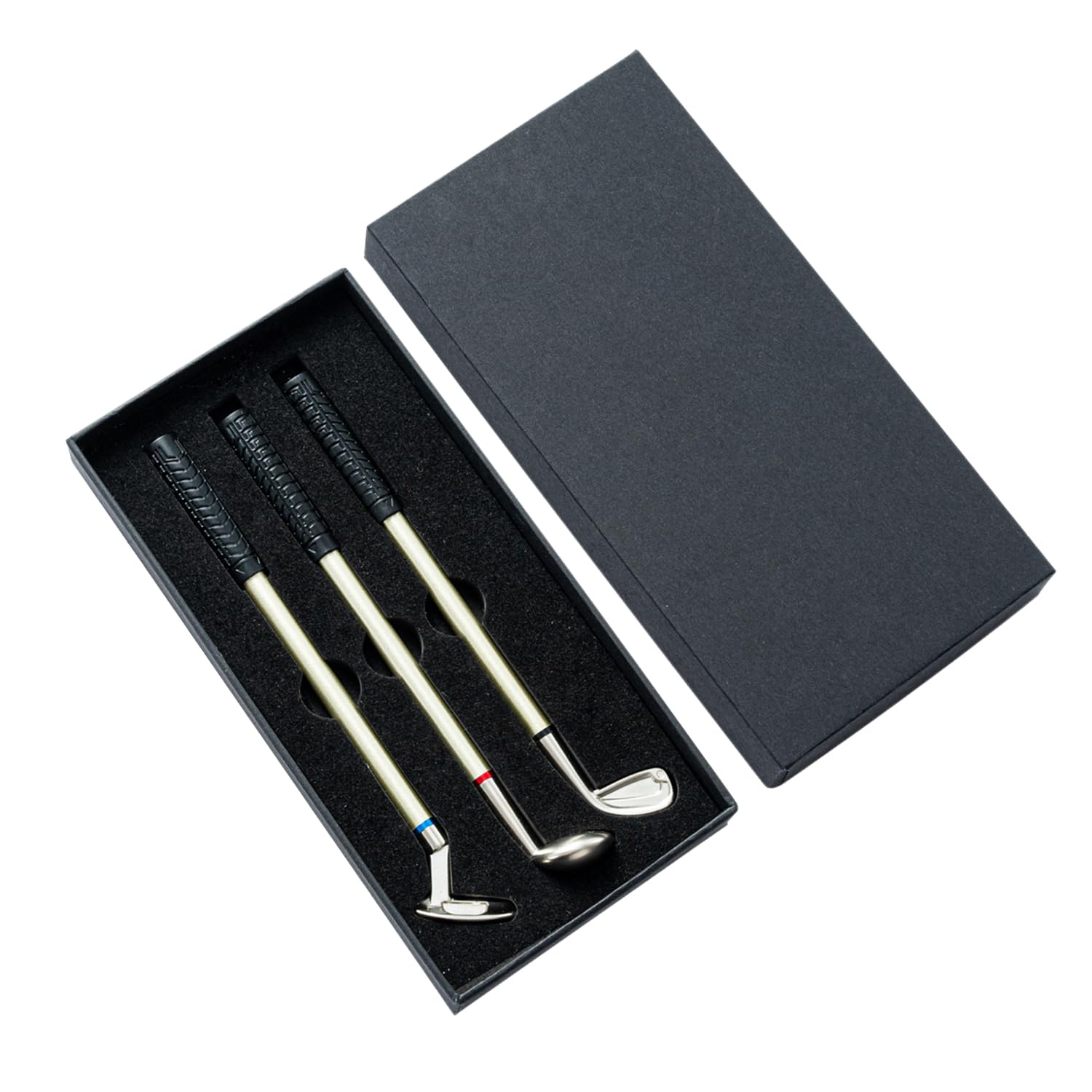 DUINIU 3 Golf Ballpoint Pens, Unique Golf Club Gift Box, Office Metal Pens, Smooth Writing, Suitable Gifts for Men