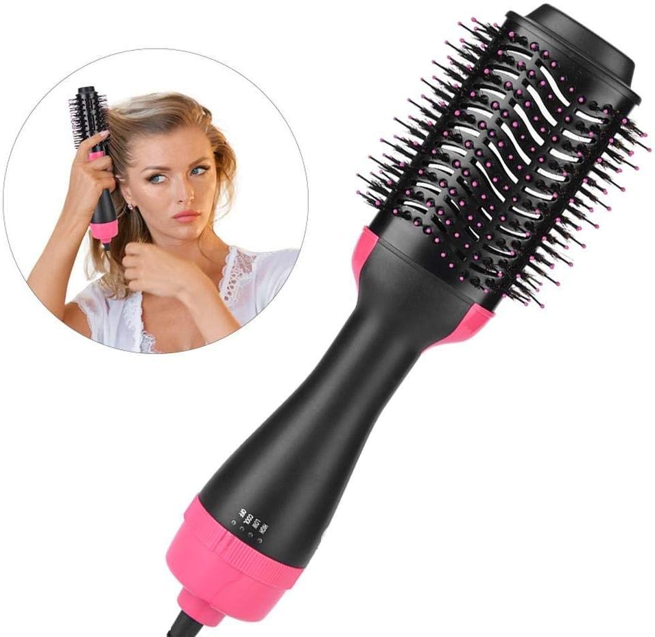Hair Curler Comb 2 in 1 Hair Dryer & Styler Negative Anion Hot Air Blowing Straight Hair Blow Dry Brush for Fast Heat Settings Cool Blower Professional Styling
