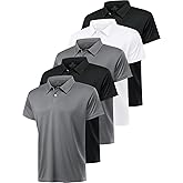 Orrstarry 5 Pack Polo Shirts for Men Dry Fit Short Sleeve Golf T-Shirt Moisture Wicking Collared Casual Work Tops