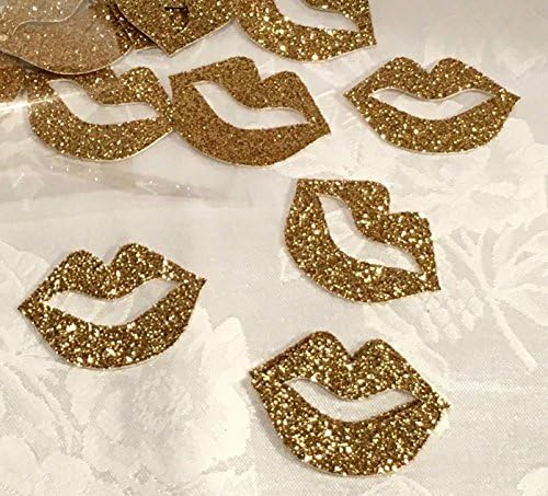 100 Glitter Lips Shaped Confetti, MANY COLORS AVAILABLE