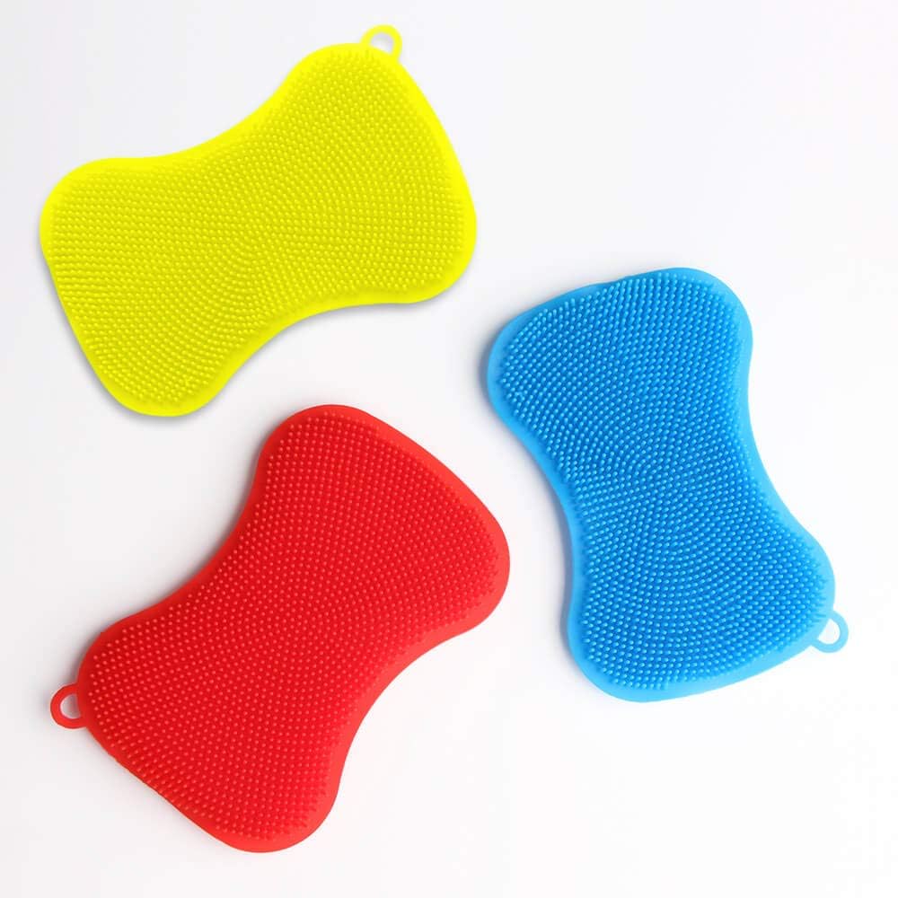 Silicone Sponge Dish Washing Kitchen Scrubber - Magic Food-Grade Dishes Multipurpose Better Sponges Non Stick Cleaning Smart Kitchen Gadgets Brush Accessories: Kitchen & Dining