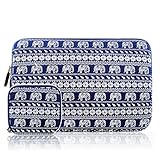 Kamor 11 11.6 inch Canvas Fabric Laptop Sleeve Case Bag Skin Cover /Notebook Computer Case/Briefcase Carrying Bag for Acer/Asus/Dell/Fujitsu/Lenovo/HP/Samsung/Sony/Toshiba(Bohemian Elephant Blue)