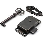 LBTODH Antique Cabinet Lock Retro Desk Lock Spring Door Lock with Key and Mounting Screws (Bronze)