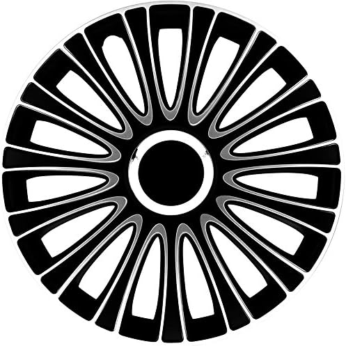 LEMANS PRO black/white 15" (1 Piece) Hubcap Lemans 15-Inch - Black/ White - Car Wheel Trims