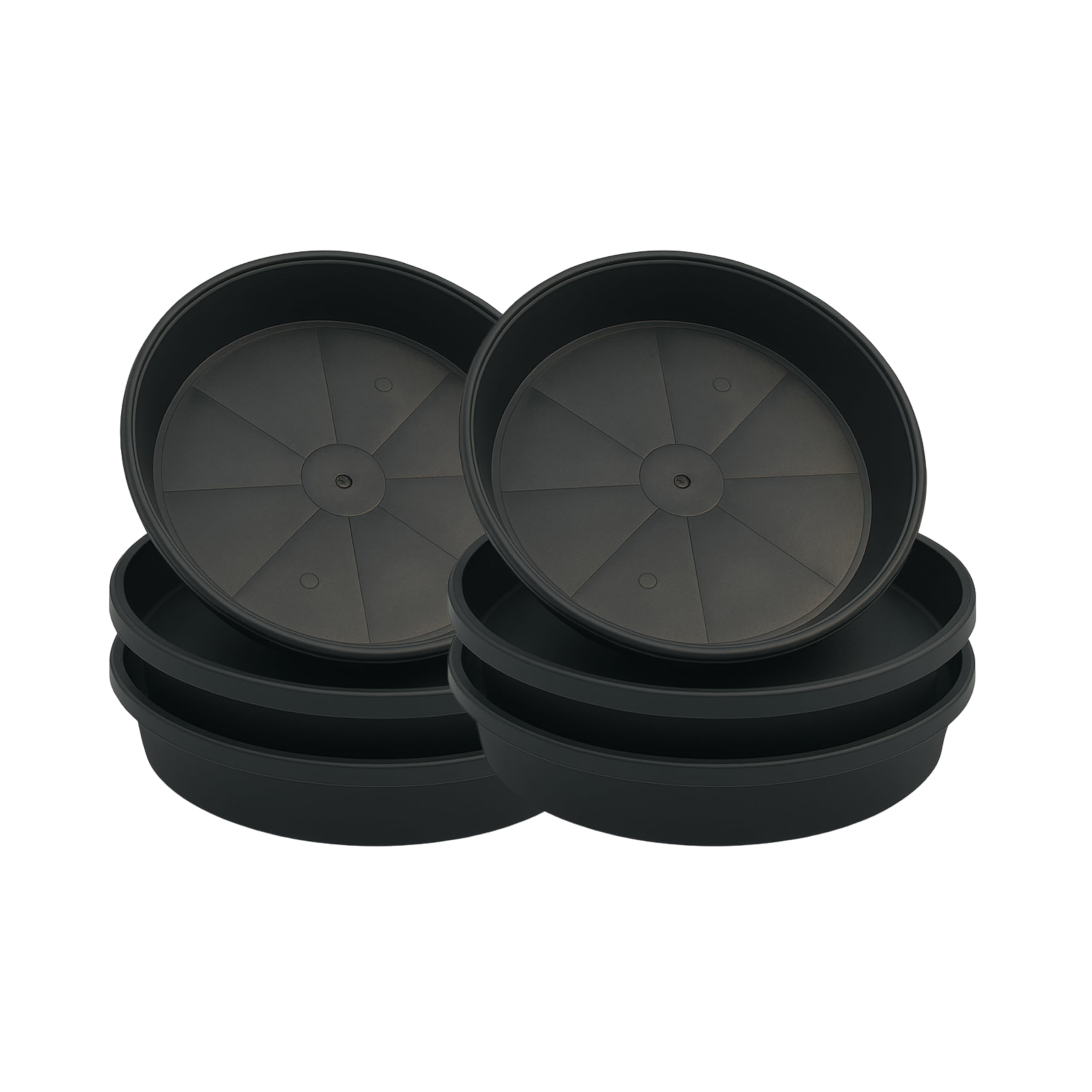 35cm (14”) Pack of 6, Diameter UK Made Plant Pot Saucers, Flower Pot Saucer - Black Plastic Plant Saucers - Ideal as a Drip Base Plant Pot Trays For Garden Pot Saucer Indoor/Outdoor Plants