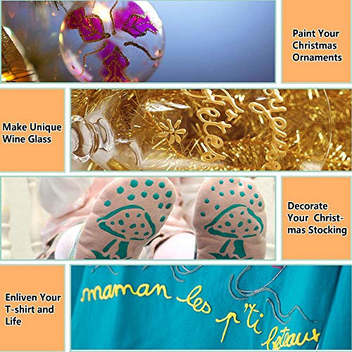 5 Permanent+Brushes+Palette+Stencils+Metallic