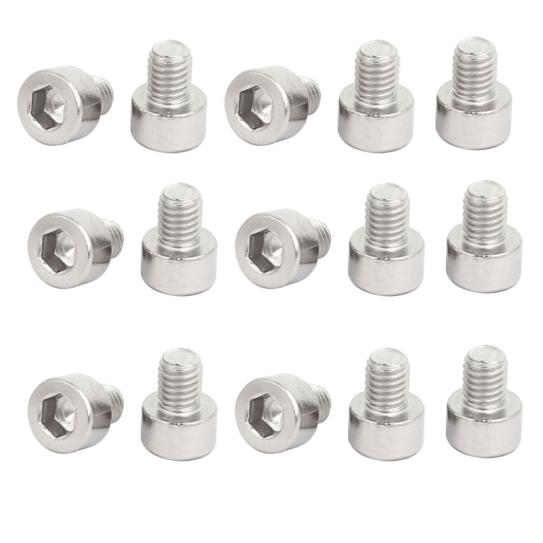 Sourcingmap M5X6mm 316 Stainless Steel Fully Thread Hex Socket Cap Screw Bolt 15pcs