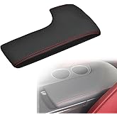 FZJDSD Leather Center Console Lid Armrest Cover Skin Red Stitch Compatible with Lexus IS200 IS250 IS300 IS350 2014 2015 2016 2017