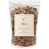 Merckens Milk Melting Wafers 8 Ounces Bulk Bag Perfect For Dipping, Deserts, Baking And More