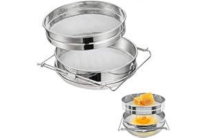 Premium Stainless Steel Honey Strainer – Double Sieve Filter for 5 Gallon Buckets | 1875 & 650 Micron Mesh | Beekeeping & Kit