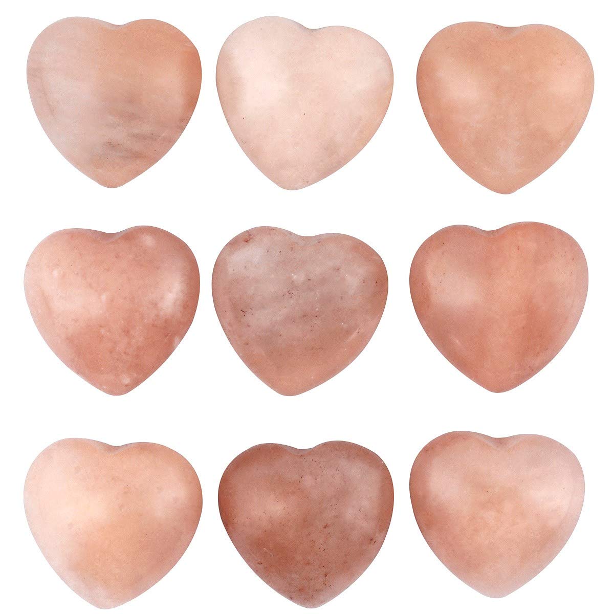 mookaitedecor 10pcs 15mm Pink Aventurine Heart Shaped Crystal Decorative Worry Stones, Healing Crystal Gift Set, Love Heart Quartz Crystal Pocket Tumblestone Chakra Reiki Desk Decor