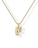 PAVOI 14K Yellow Gold Plated Bubble Initial Letter