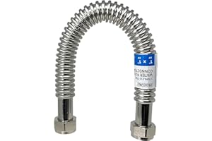 PROCURU 1-Pack 1" FIP x 1" FIP x 36" (3Ft) Stainless Steel Water Heater Flex Connector, Certified Safe (6WBB36-1P)
