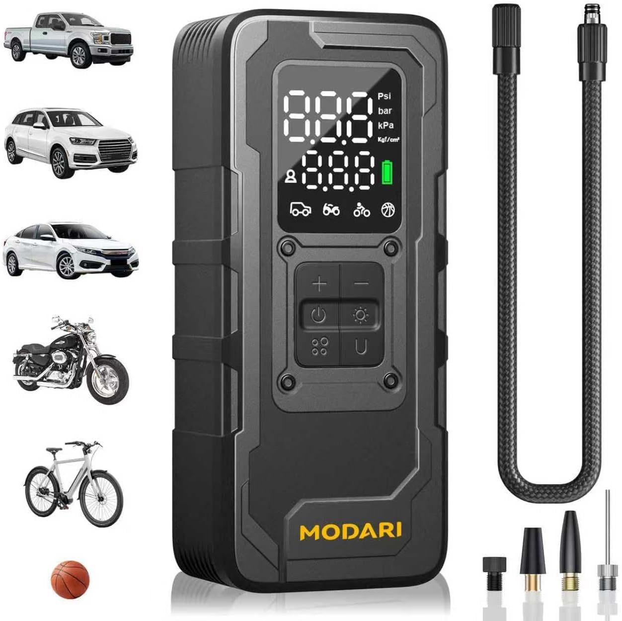 Tire Inflator Portable Air Compressor, Up to 160 PSI Car Tire Inflator, Cordless Air Pump, Portable Tire Pump with Gauge - Portable Tire Inflators for Car, Light Pickup, Bike and More Image Tire Inflator Portable Air Compressor, Up to 160 PSI Car Tire Inflator, Cordless Air Pump, Portable Tire Pump with Gauge - Portable Tire Inflators for Car, Light Pickup, Bike and More Image