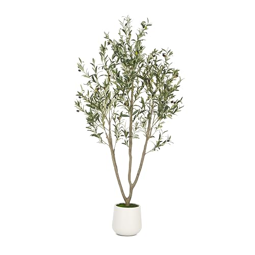 VIVATREES Olive Trees Artificial Indoor, 6FT Tall Faux Olive Tree with ...