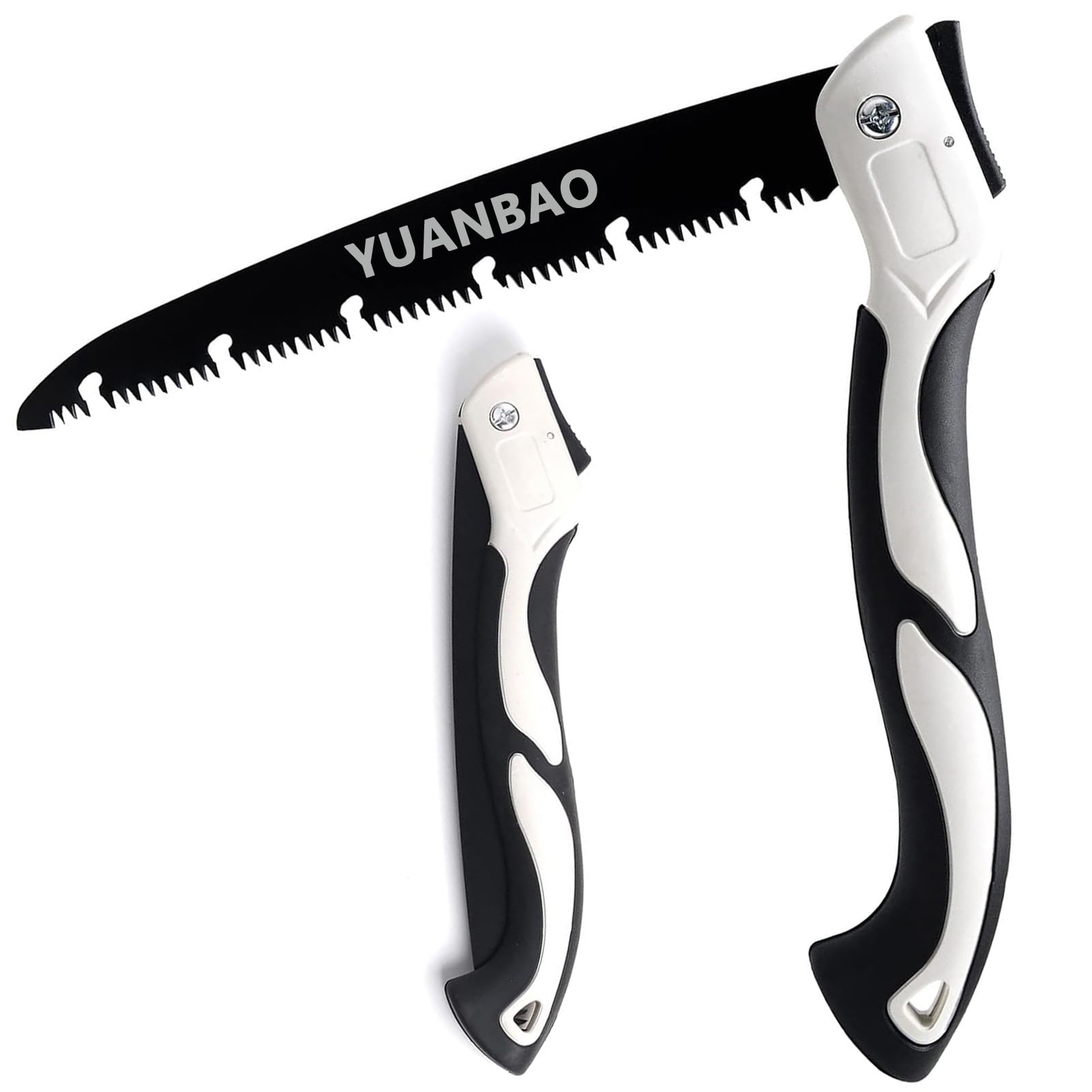 YUANBAO 8 Inch Folding Saw, Pruning Hand Saw for Wood Cutting, Garden Pruner with SK5 Curved Blade, Triple- Cut Razor Teeth, Foldable Handsaw for Tree Trimming, Camping, Gardening and Carpentry