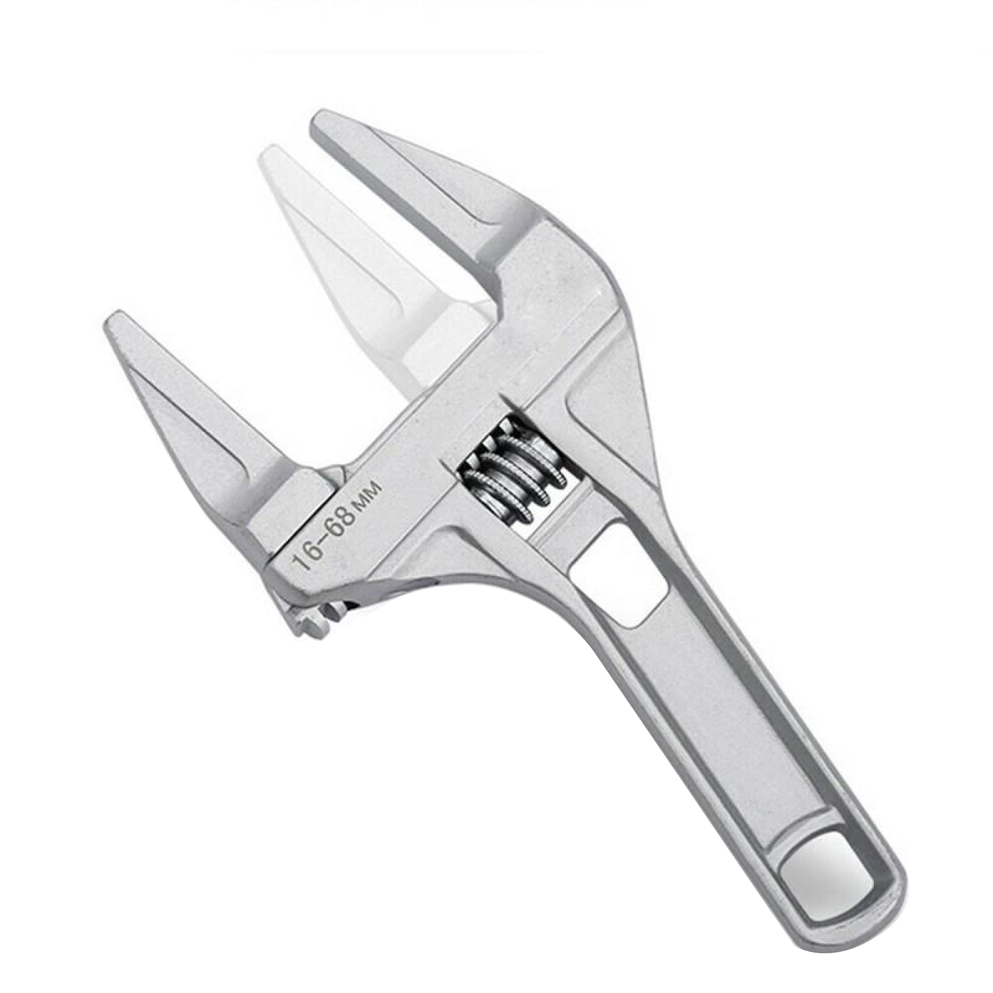 Wress Adjustable Spanner Wrench – Wide Jaw Lightweight Aluminium Alloy Spanner with 6–68mm Opening – Heavy Duty Short Handle Hand Shifting Spanner for Plumbing, Washbasins, Nuts & Bolts