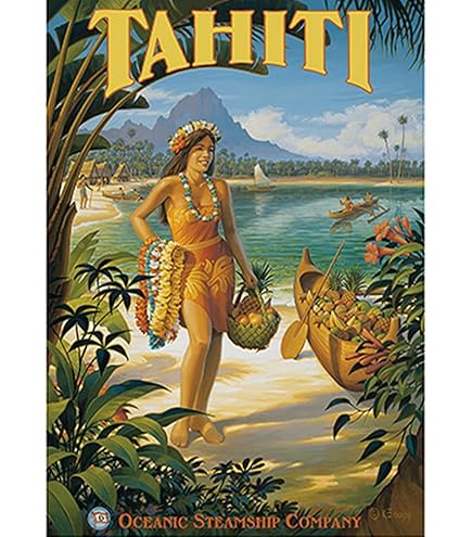 Amazon.com: Tahiti - Isle of Paradise - Society Islands - Vintage