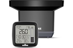 SZFZMZ Digital Rain Gauge Outdoor Wireless with Self-Emptying Collector, Rainfall History, Alerts, Indoor Outdoor Thermometer, Current Date and Time