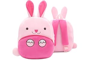 Ladyzone Toddler Backpack Zoo Animals Backpacks Cute Plush Bag Cartoon 10" Preschool Book Bag For 2+ Years Girls Boys