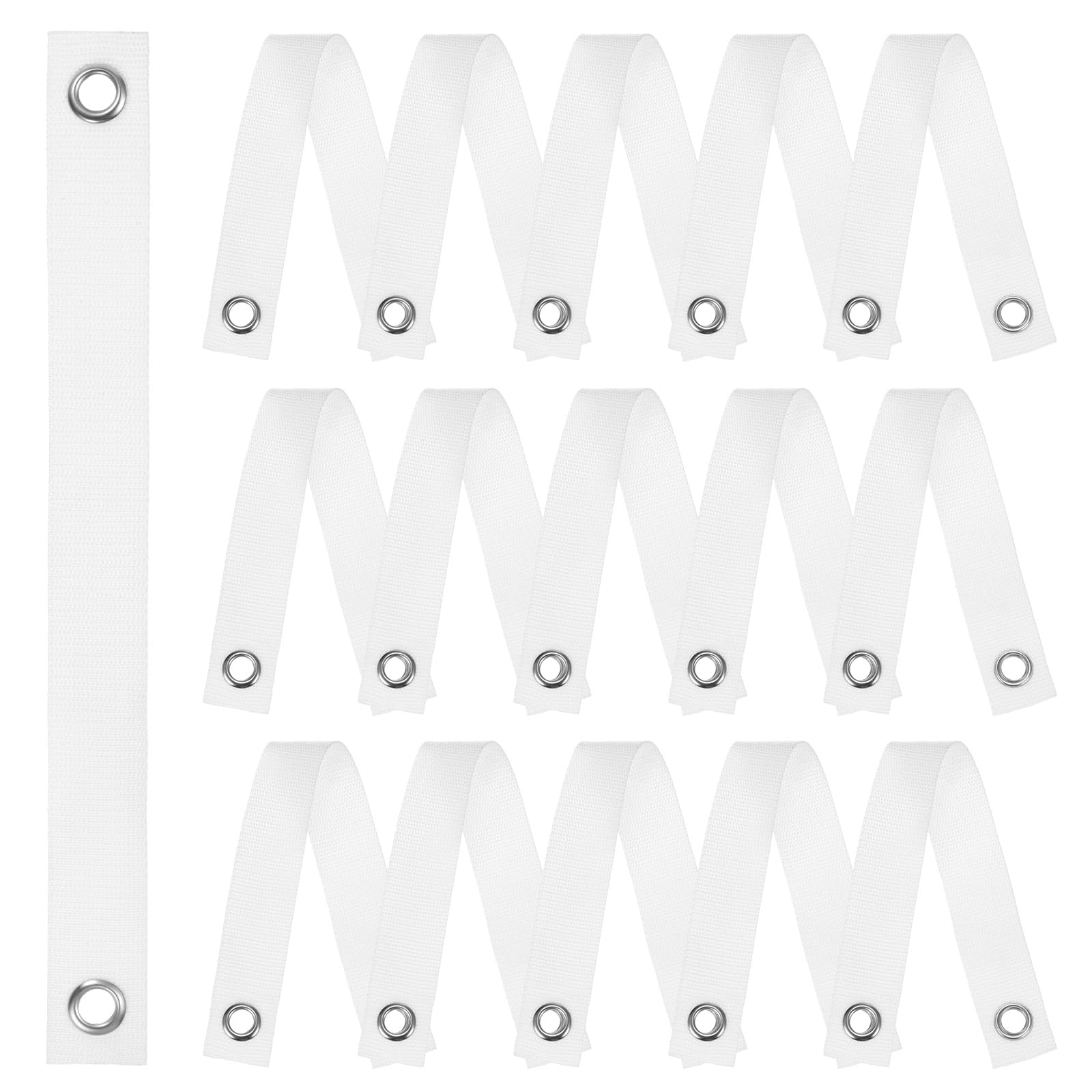 M METERXITY 16-Pack Tree Straps for Staking,1.5 Inch x 15.7 Inch Tree Support Straps Nylon Tree Strap for Leaning Tree Protection/Plant Support, Straightening[White]