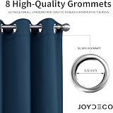 Joydeco Blackout Curtains 95 Inch Navy 2 Panel Thermal Insulated W52 x L95 view 5