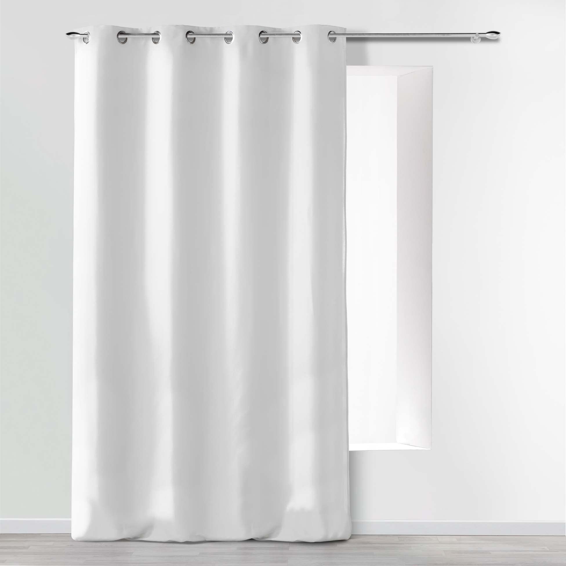 Douceur d'Intérieur Absolu Microfibre Curtain with Eyelets, Plain, Polyester, polyester, white, 280 x 140 cm