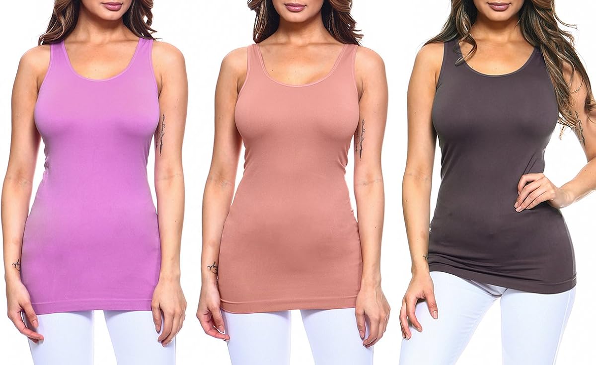 ICONOFLASH Womens Camisole Tank Top Seamless Basic Shirt US One Size