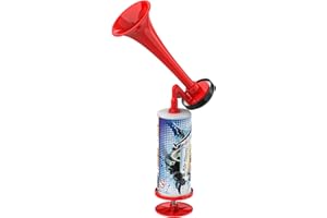 OUFFUN Handheld Air Horn, Portable Aluminum Super Loud Air Pump Horn, Hand Push Noise Maker Marine Safety Horn for Boating Emergency Bear Horn Self Defense Sports Events Birthday Party Reusable Horns