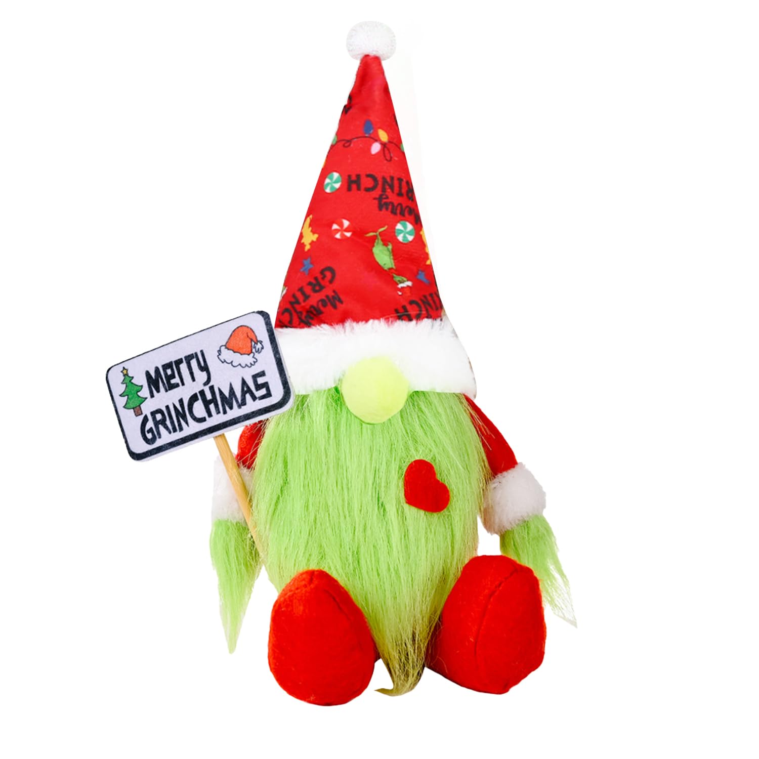 JUFYVO Green Monster Gnome Decorations Christmas Ornament Green Monster Gnome Plush Dolls Tabletop Decoration Holiday Xmas Decorations Santa Elf Tomte Decorations