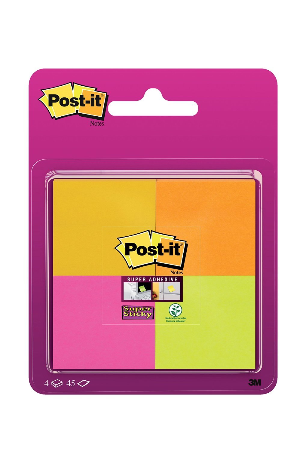Postit notes, 47.6 x 47.6 mm Super Sticky Small Notes (Pack of 4) eBay