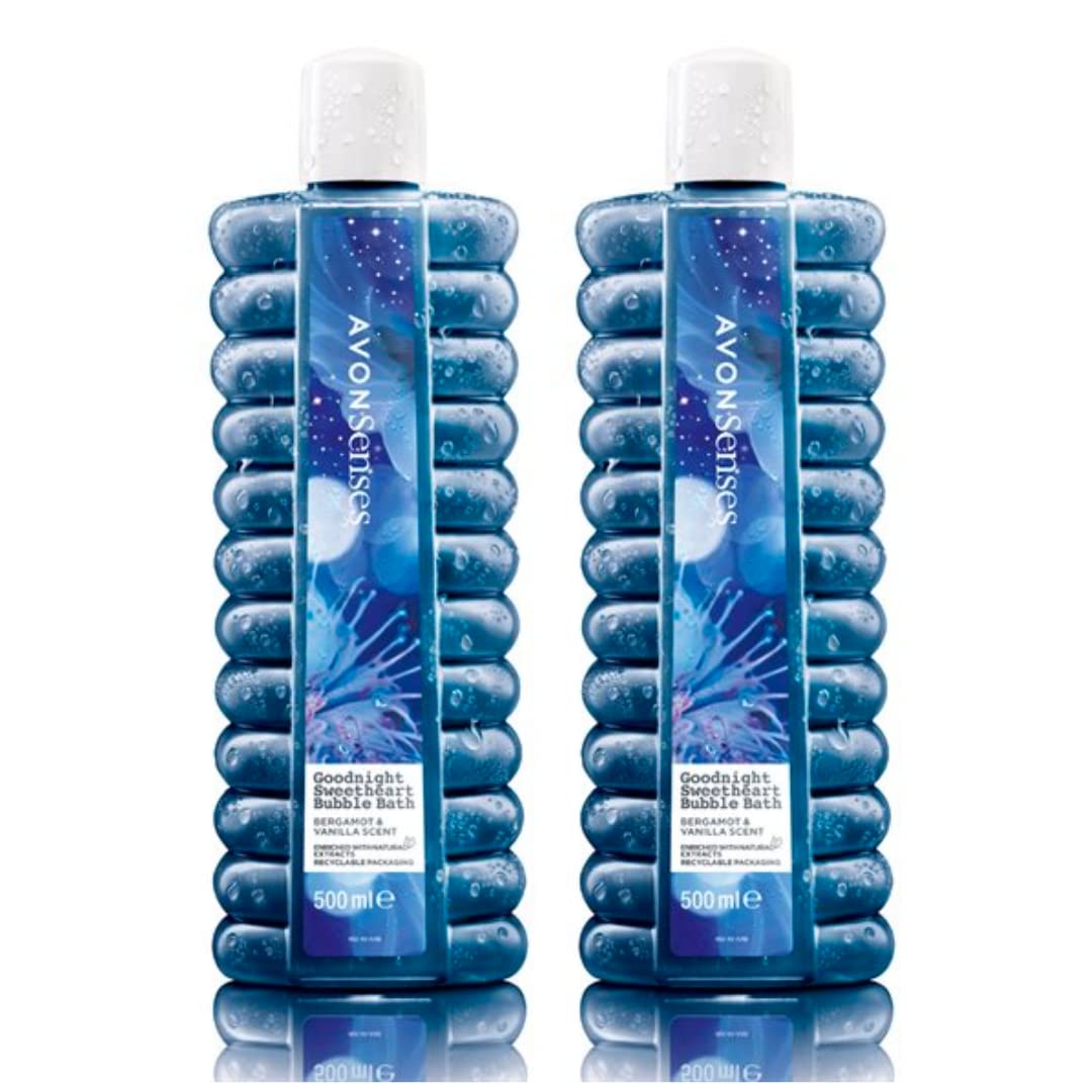2 x Avon Bubble Bath | Goodnight Sweetheart Bubble Bath | 500ml, Midnight Blue