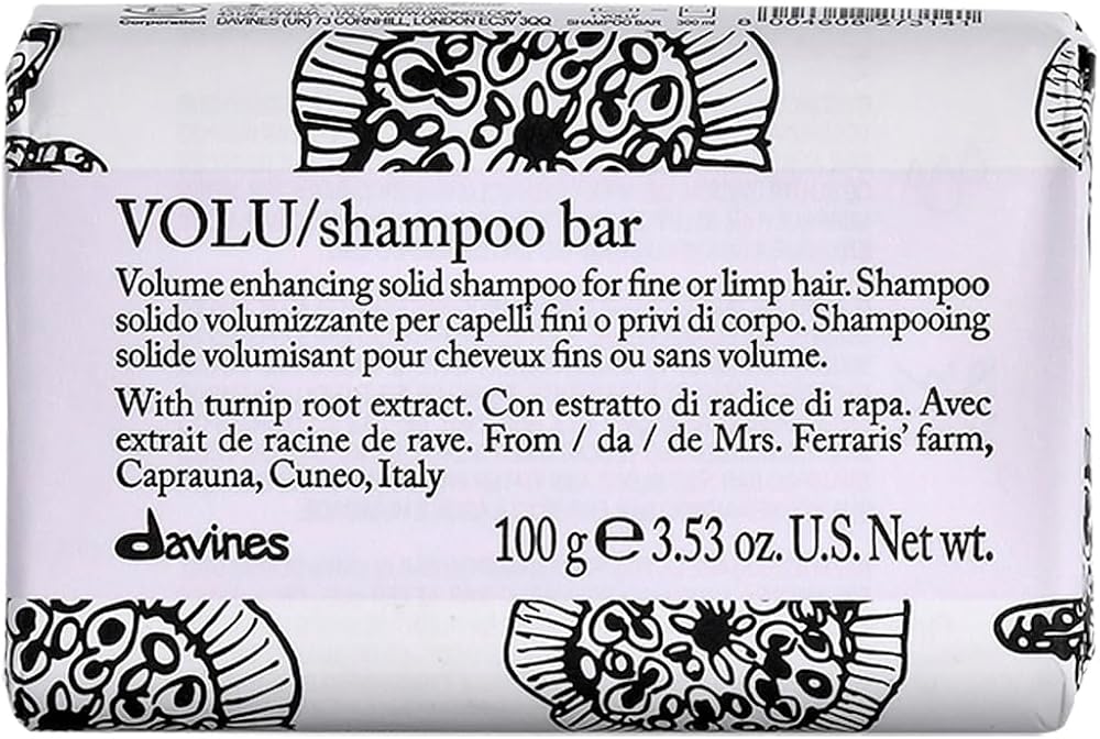 Davines Volu Shampoo Bar 100g for Fine Hair Volume Fullness