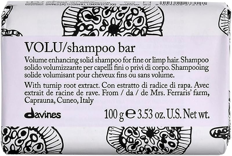 Davines Volu Shampoo Bar 100g for Fine Hair Volume Fullness