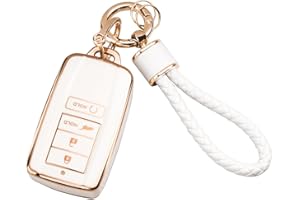 RUABIBAN for Acura Key Fob Cover with Keychain, Soft TPU Key Case Protection Fit for Acura CDX RDX RLX NSX TLX TLX-L Smart Remote Key