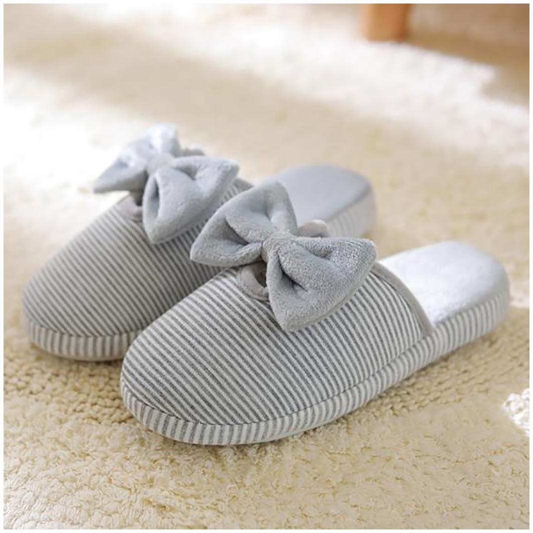 Buy Dimandar Unisex Soft Striped Print Floor Slippers Winter Warm Home