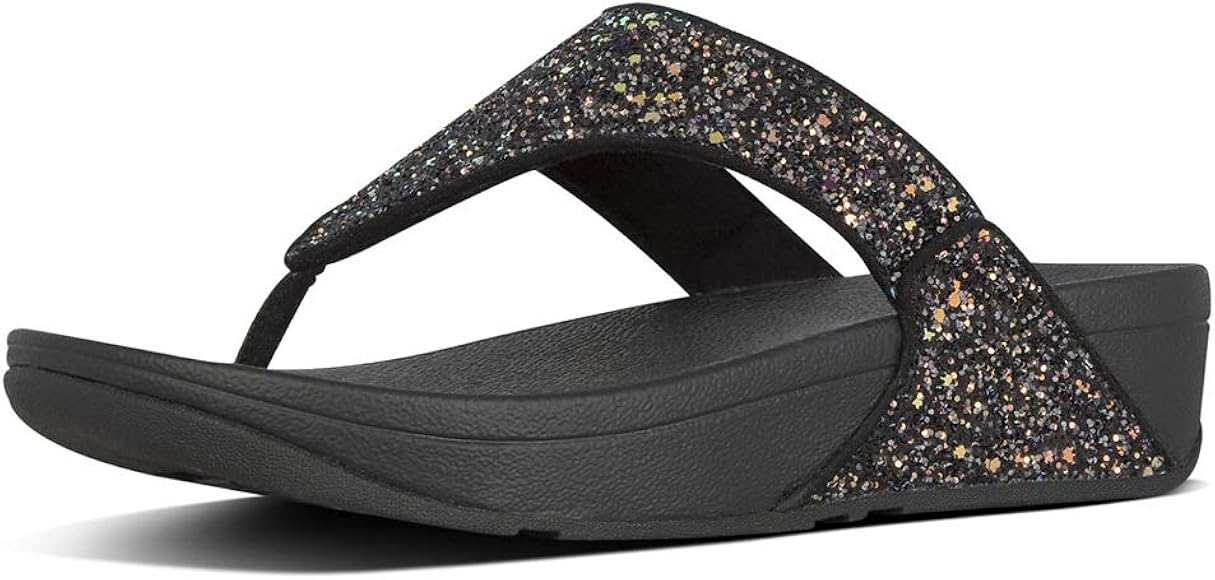 black glitter fitflops