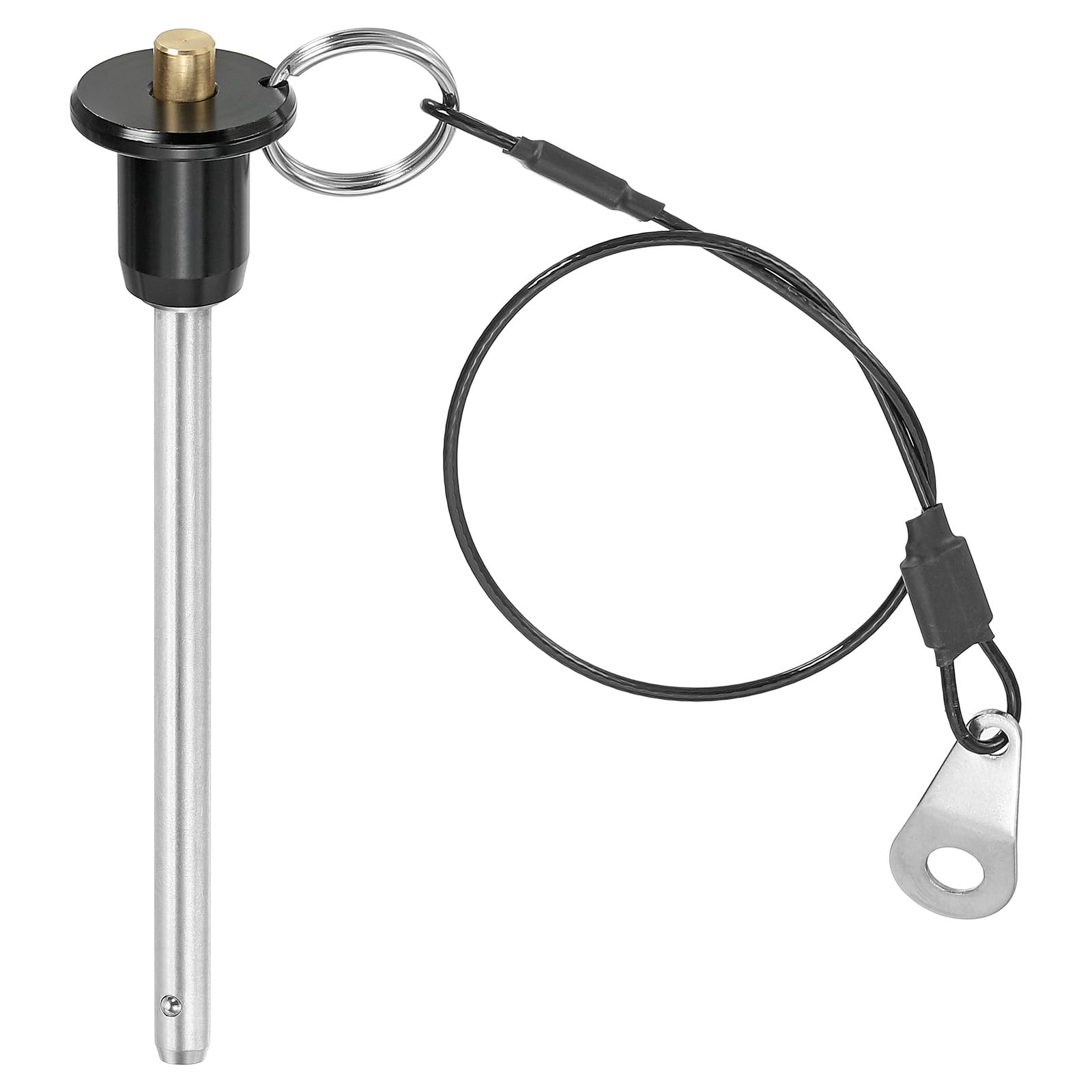 PATIKIL Quick Release Pin 3/16" x 2.36", Ball Locking Pin 304 Stainless Steel Quick Release Fastening Safety Locating Pins with Push Button 25 cm Lanyard Cable (5 x 60mm)